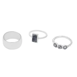 Sonoma Goods For Life® Silver Tone Blue Stone Statement Ring Set
