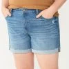 Plus Size Sonoma Goods For Life® Roll Cuff Denim Shorts -Sonoma Goods For Life Shop 5927559 Medium Light Wash