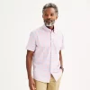 Men's Sonoma Goods For Life® Short Sleeve Performance Button-Down Shirt -Sonoma Goods For Life Shop 5933019 Blue Pink Plaid
