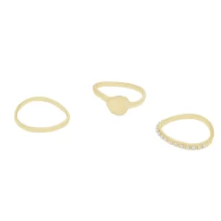 Sonoma Goods For Life® Gold Tone Medallion & Simulated Pearl 3-piece Ring Set