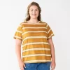 Plus Size Sonoma Goods For Life® Everyday Crewneck Tee -Sonoma Goods For Life Shop 6264557 Gold Dot Stripe